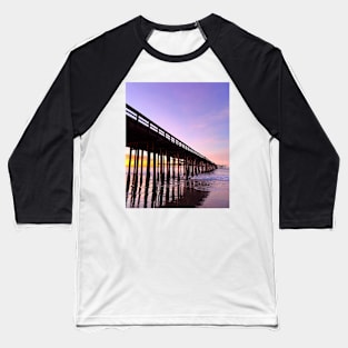 Dawn breaks over the Ventura Beach Pier Baseball T-Shirt